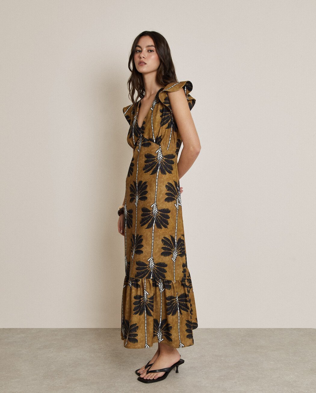 VESTIDO MANGA VOLANTE
