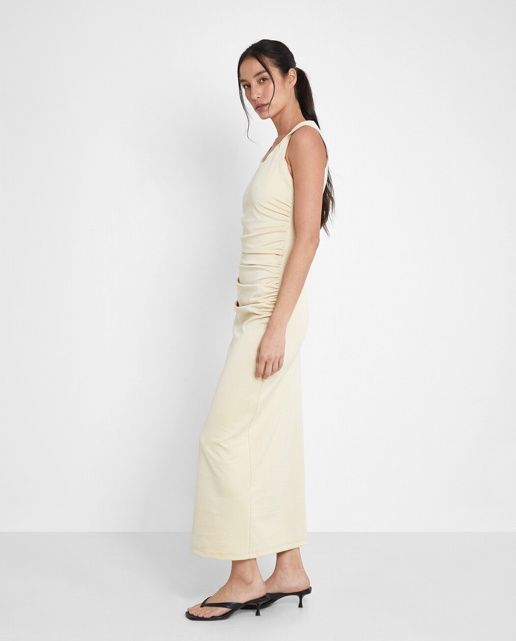 VESTIDO LARGO DRAPEADO