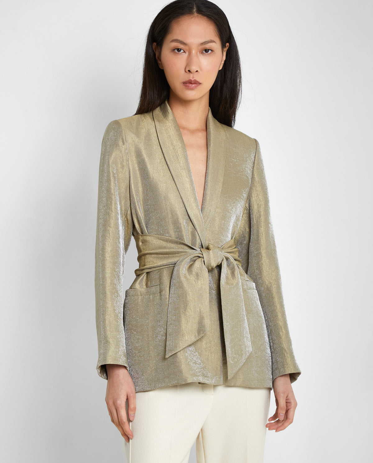 BLAZER WITH SASH BELT