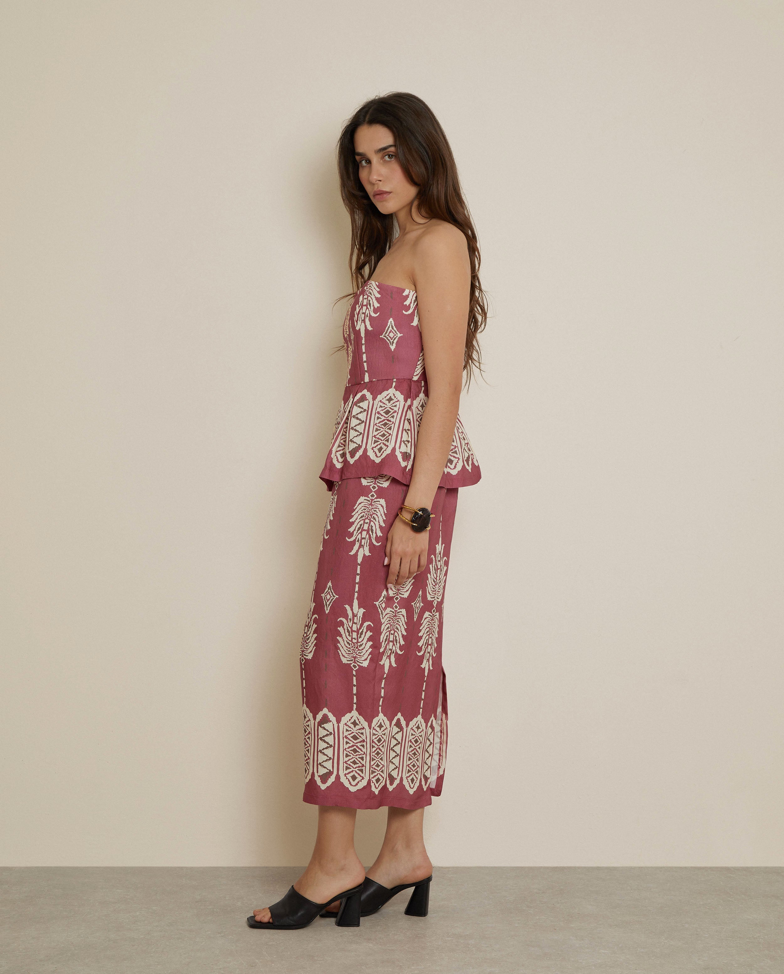 FALDA MIDI ESTAMPADO