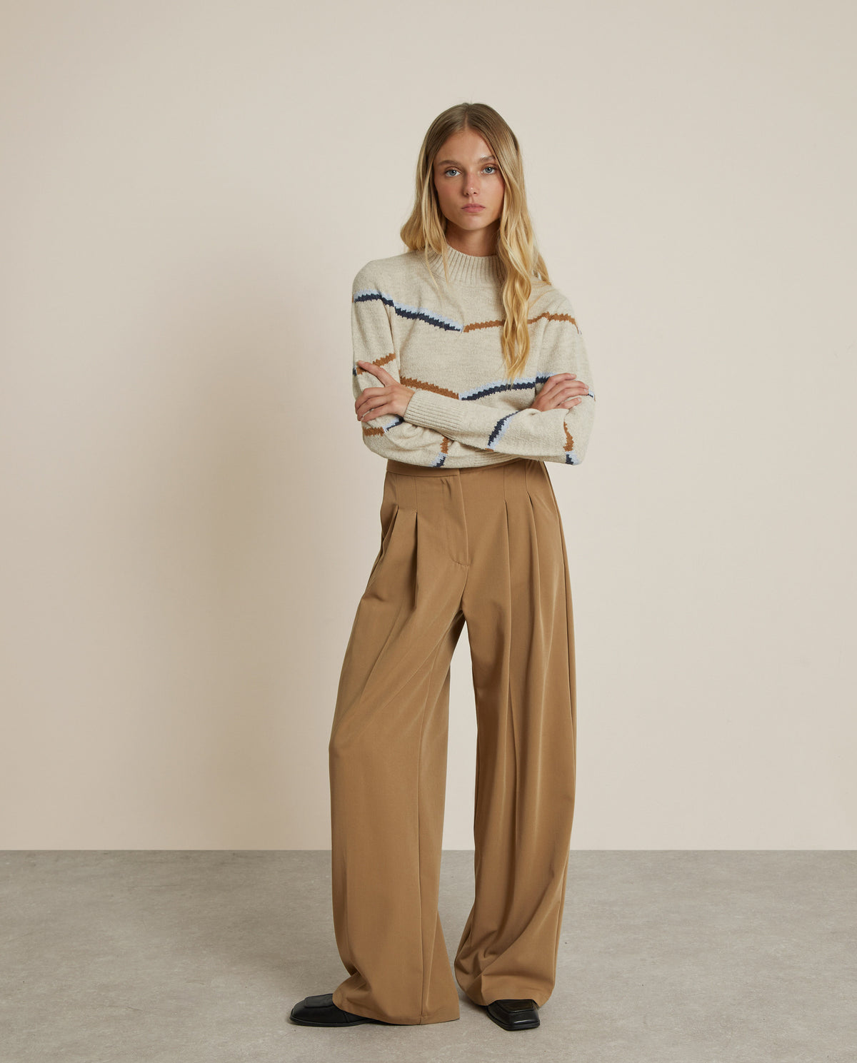 PANTALÓN PALAZZO CAMEL