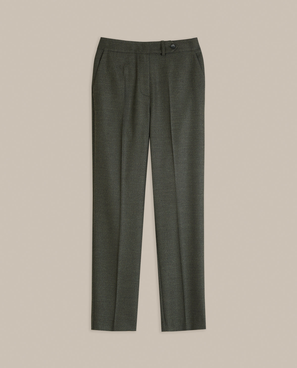 STRAIGHT KHAKI TROUSERS