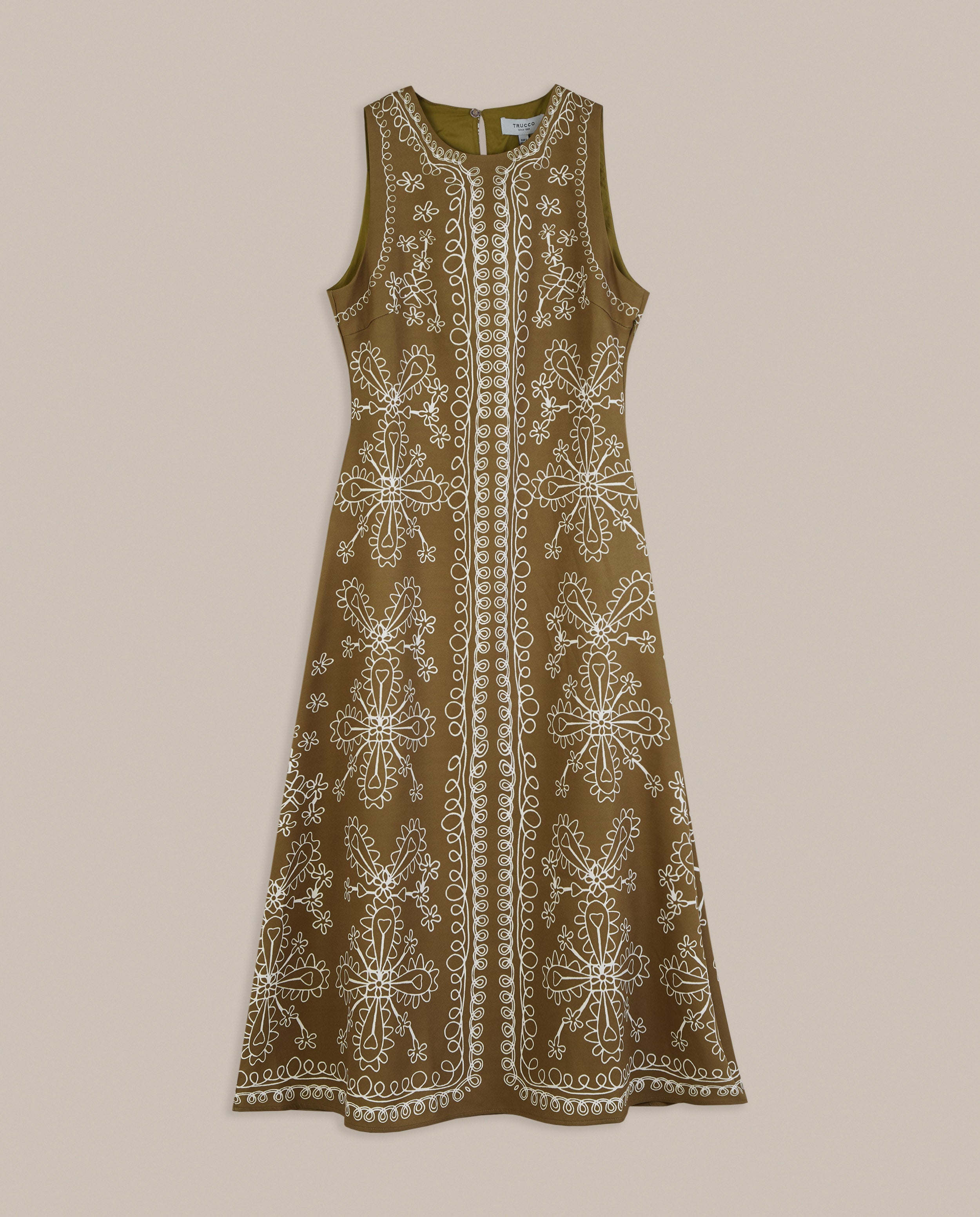 VESTIDO MIDI ESTAMPADO BORDADO