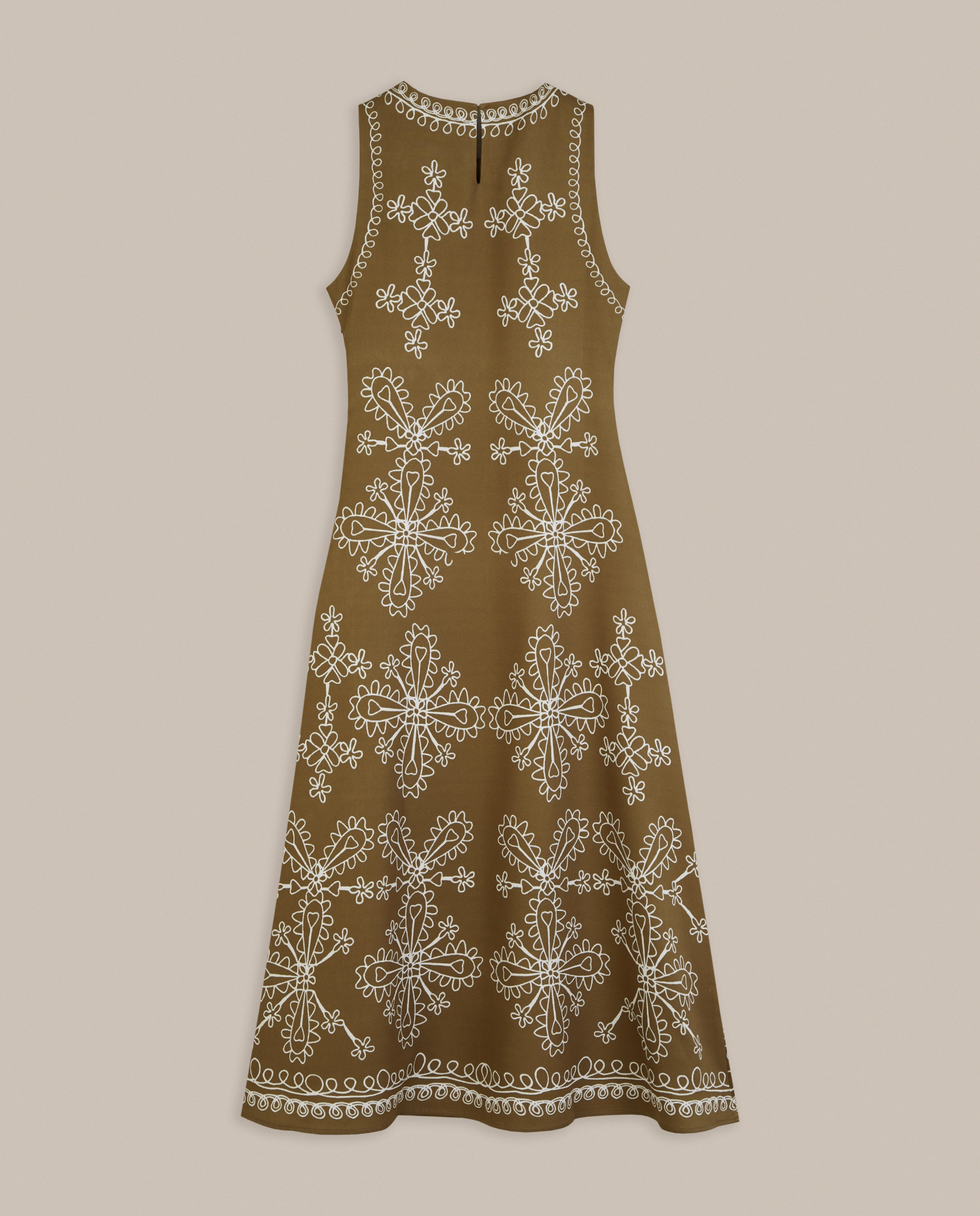 VESTIDO MIDI ESTAMPADO BORDADO