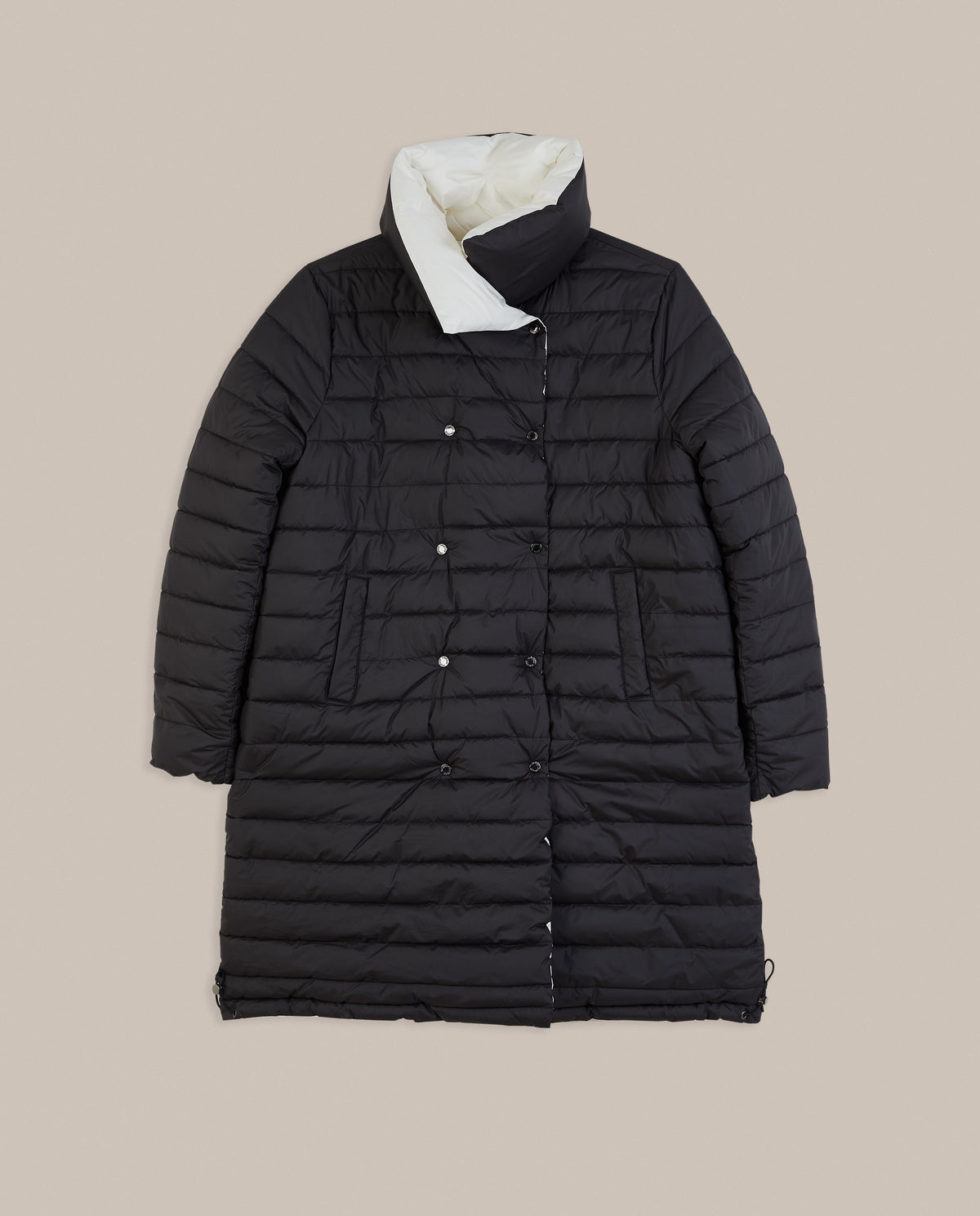 ABRIGO ACOLCHADO LARGO REVERSIBLE