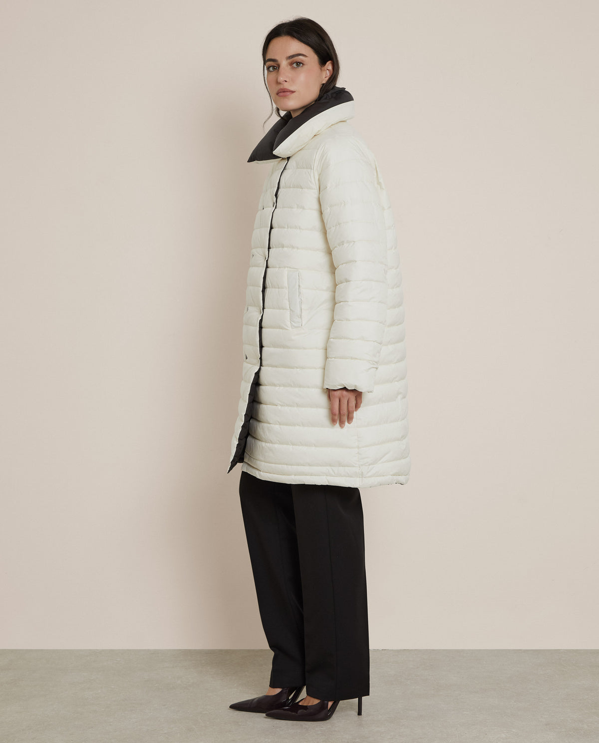 ABRIGO ACOLCHADO LARGO REVERSIBLE